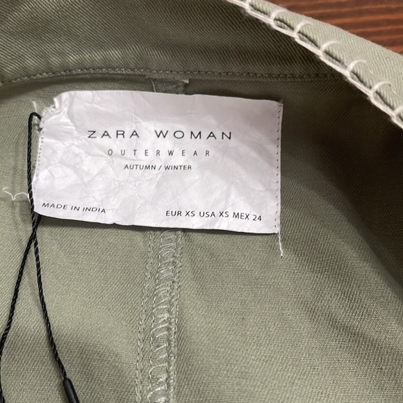 Zara Woman Outerwear bohemian fringe jacket Olive Army green XS - Picture 13 of 13